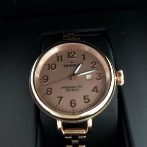 Ladies Rose Gold Shinola Birdy Watch